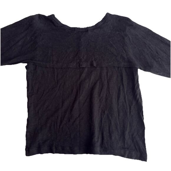 Moussy Crew Neck Twofer Linen Top Womens Size Free Muscle Tee W/ Shrug Black99 - Picture 3 of 8
